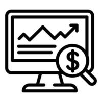 icône de rapport de dépenses en ligne, style de contour vecteur