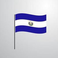 agitant le drapeau du salvador vecteur