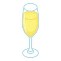 icône de verre de mariage champagne, style isométrique vecteur