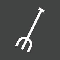 icône inversée de glyphe de fourche de jardinage vecteur