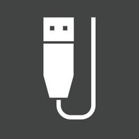 icône inversée de glyphe de câble usb vecteur