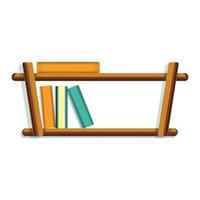 icône d'étagère de livre en bois, style cartoon vecteur