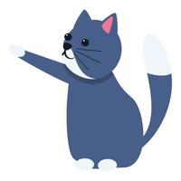 icône d'action de patte de chat, style cartoon vecteur