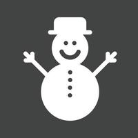 icône inversée de glyphe de bonhomme de neige vecteur