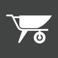 icône inversée de glyphe de chariot de ciment vecteur