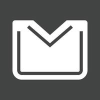 icône inversée de glyphe d'enveloppe fermée vecteur