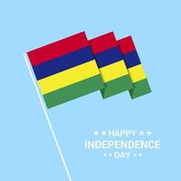 conception typographique de la fête de l'indépendance de maurice avec vecteur de drapeau