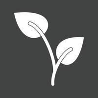 icône inversée de glyphe de plante en croissance vecteur