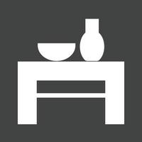 icône inversée de glyphe de table de décoration vecteur