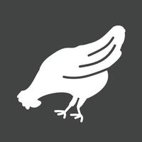 icône inversée de glyphe de poulet vecteur