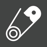 icône inversée de glyphe de goupille de sécurité vecteur