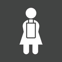 icône inversée de glyphe de femme de ménage vecteur