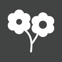 icône inversée de glyphe de petites fleurs vecteur