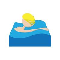 icône de dessin animé de nageur vecteur