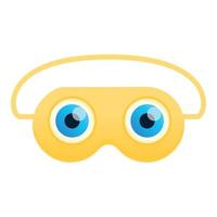 icône de masque de sommeil yeux ronds, style cartoon vecteur