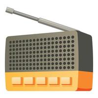icône radio antenne bouton, style cartoon vecteur