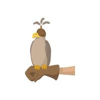icône de dessin animé de chasse au faucon vecteur
