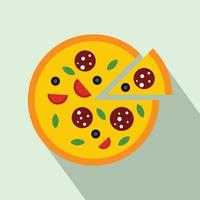 icône de pizza, style plat vecteur
