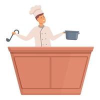 vecteur de dessin animé d'icône de cours de cuisine. nourriture en ligne