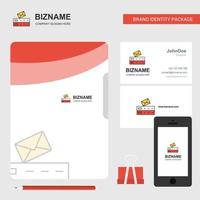 couverture de fichier de logo d'entreprise par e-mail carte de visite et illustration vectorielle de conception d'application mobile vecteur