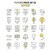 ensemble d'icônes de bureau jaune futuro dernier pack d'icônes de conception vecteur