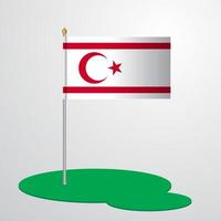 mât de drapeau de chypre du nord vecteur