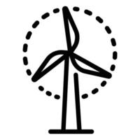 icône d'éolienne, style de contour vecteur