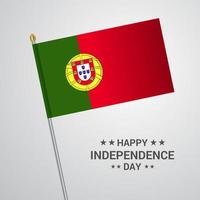 conception typographique de la fête de l'indépendance du portugal avec vecteur de drapeau