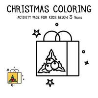 Livre d'activités de coloriage de Noël pour les enfants de moins de 3 ans vecteur