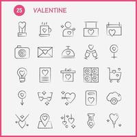 pack d'icônes dessinés à la main de la saint valentin pour les concepteurs et les développeurs vecteur