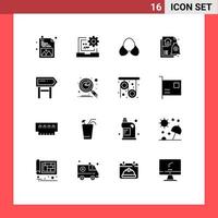ensemble de 16 symboles d'icônes d'interface utilisateur modernes signes pour la direction logement soutien-gorge vêtements financiers éléments de conception vectoriels modifiables vecteur