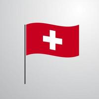 Suisse agitant le drapeau vecteur