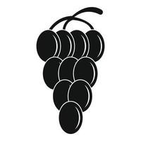 icône de grappe de raisin, style simple vecteur