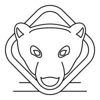 logo tête d'ours polaire, style de contour vecteur