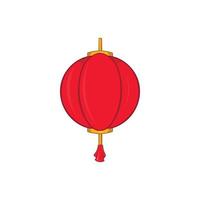 icône de lanterne chinoise rouge, style cartoon vecteur
