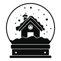 icône de boule de verre de maison en bois, style simple vecteur