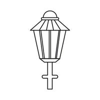 icône de lampadaire, style de contour vecteur