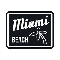 icône de la plage de miami, style simple vecteur