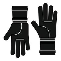 icône de gants de ferme, style simple vecteur