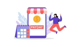 paiement jour vente illustration concept vecteur