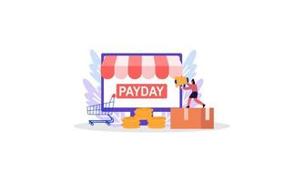 paiement jour vente illustration concept vecteur