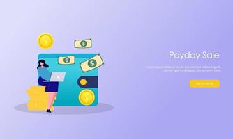 paiement jour vente illustration concept vecteur