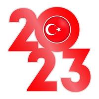 bonne année 2023 bannière avec drapeau turc à l'intérieur. illustration vectorielle. vecteur
