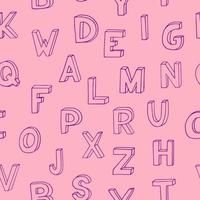 alphabet anglais enfants modèle sans couture dessiné à la main. . lettres, police écrite vecteur