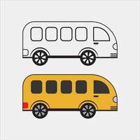 illustration vectorielle de la vue latérale du bus scolaire jaune. vecteur
