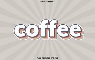 modèle d'effet de texte modifiable 3d café, style d'effet de texte vecteur