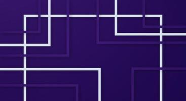 lignes de rayures carrées géométriques abstraites 3d fond découpé en papier avec motif de décoration réaliste de couleurs violet foncé et blanc vecteur