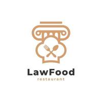 justice cabinet d'avocats pilier colonne restaurant nourriture logo design inspiration vecteur