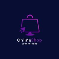 dégradé e-commerce boutique en ligne logo modèle illustration vectorielle vecteur