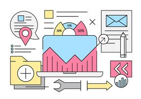 Statistiques d'entreprise linéaire Vector Elements